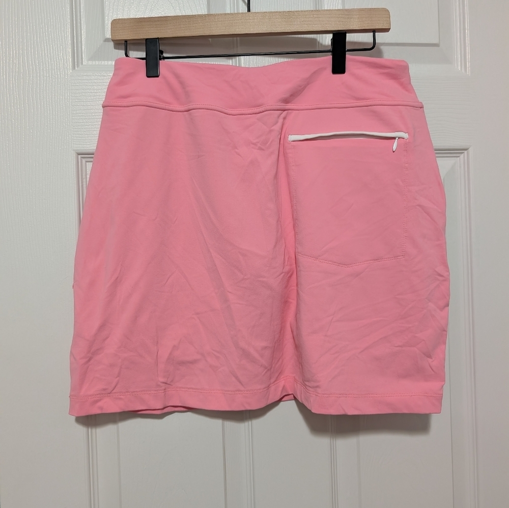 FootJoy Pink Women's Golf Skort with White Trim - Picture 3 of 4